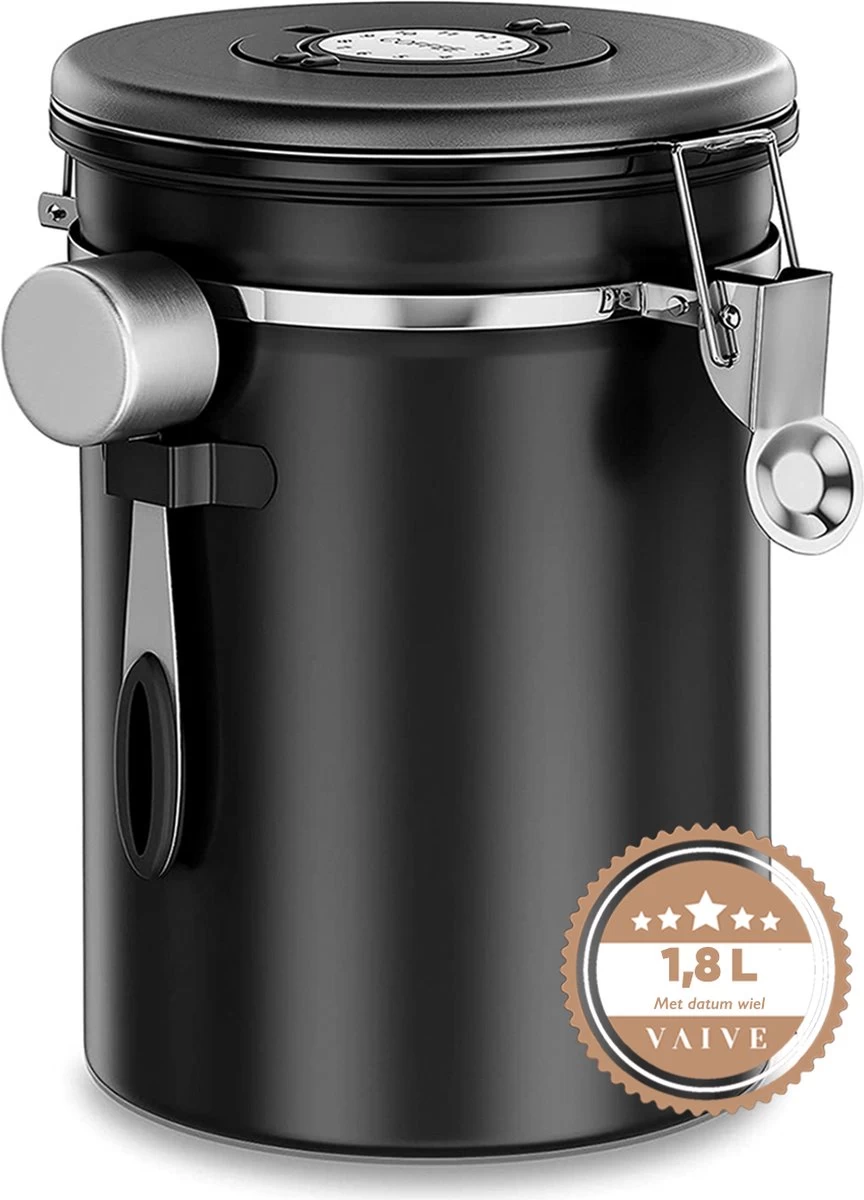 VAIVE Koffieblik - Koffiebus - Koffieblikbewaarblik - Bewaarbus Koffie - Voorraadpotten - Voorraadbussen - Voorraadbus -1.8L 3 VAIVE Koffieblik - Koffiebus - Koffieblikbewaarblik - Bewaarbus Koffie - Voorraadpotten - Voorraadbussen - Voorraadbus -1.8L