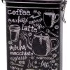 Merkloos Zwart Rechthoekig Koffieblik/bewaarblik 19 Cm - Koffie Voorraadblikken - Koffiepads/koffiecups Voorraadbussen -Kruideniers Winkel 872x1200 2