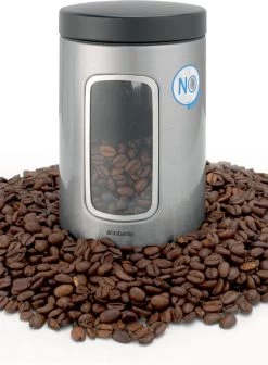 Brabantia Voorraadbus - 1,4 L - Matt Steel Fingerprint Proof / Matt Black Deksel - Met Venster 14 Brabantia Voorraadbus - 1,4 L - Matt Steel Fingerprint Proof / Matt Black Deksel - Met Venster -Kruideniers Winkel 882x1200