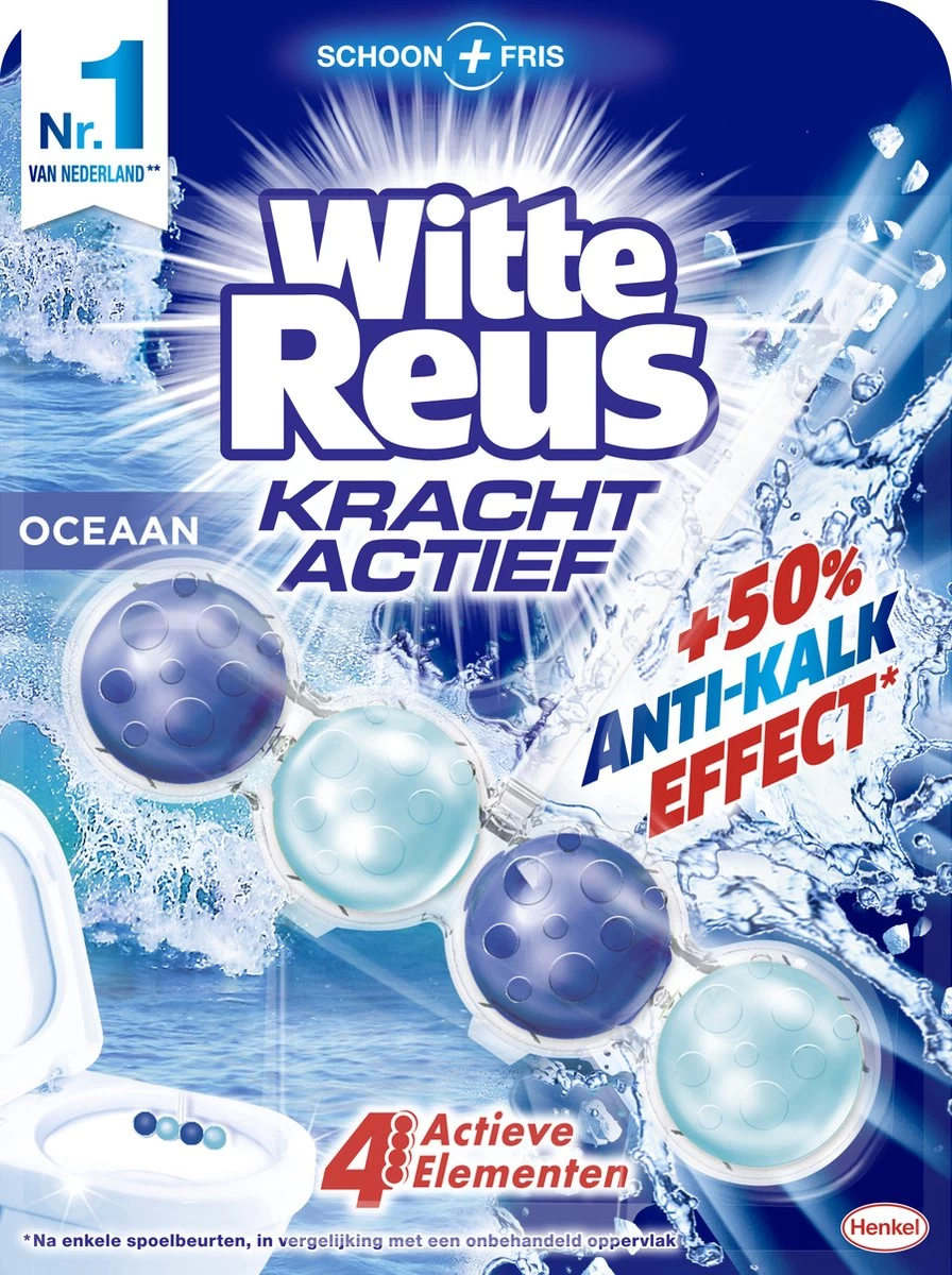 Witte Reus Kracht Actief Toiletblok - Oceaan - WC Blokjes Voordeelverpakking - 10 Stuks 4 Witte Reus Kracht Actief Toiletblok - Oceaan - WC Blokjes Voordeelverpakking - 10 Stuks - Afbeelding 2