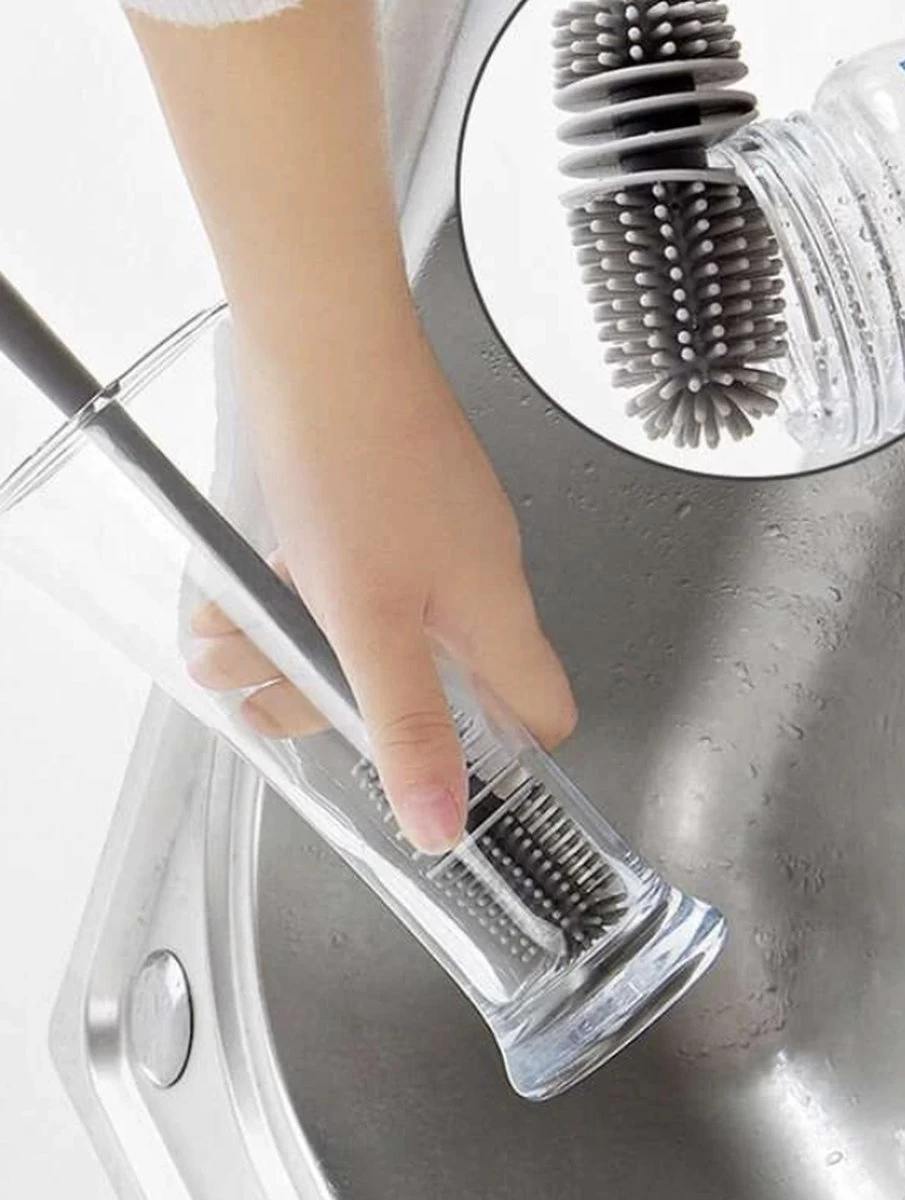 Merkloos Afwasborstel Voor Lange Glazen - Siliconenborstel Lange Glazen - Baby Flessenborstel - Duurzame Afwasborstel - Siliconen Afwasborstel 5 Merkloos Afwasborstel Voor Lange Glazen - Siliconenborstel Lange Glazen - Baby Flessenborstel - Duurzame Afwasborstel - Siliconen Afwasborstel - Afbeelding 3