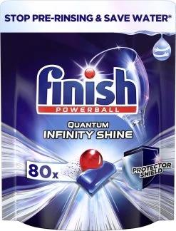 Finish Quantum Ultimate Infinity Shine Vaatwastabletten - 80 Capsules -Kruideniers Winkel 916x1200