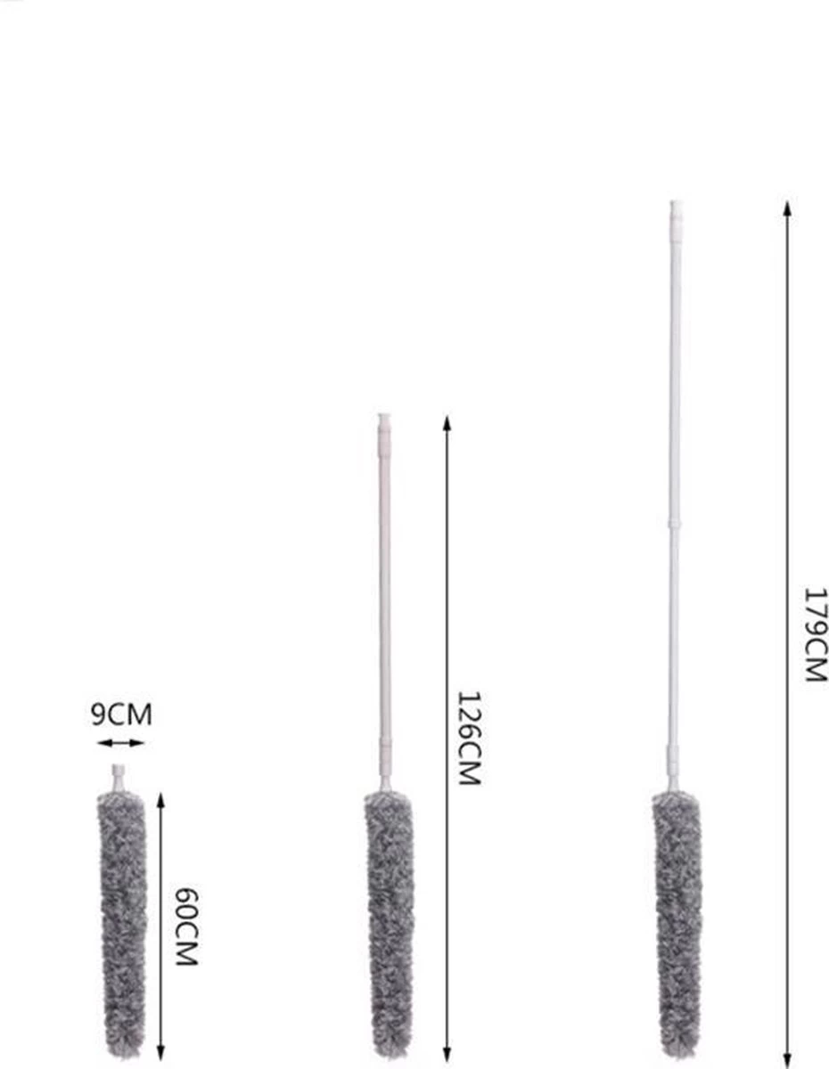 Plumeau/met Telescoopsteel/uitschuifbaar/microvezel Buigbare Borstelkop/9 X 126cm Max-lengte179cm 6 Plumeau/met Telescoopsteel/uitschuifbaar/microvezel Buigbare Borstelkop/9 X 126cm Max-lengte179cm - Afbeelding 4