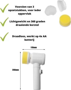 V&P Magic Brush - Elektrische Multifunctionele Schoonmaakborstel - 3 Opzetstukken - Wasborstel - Poetsmachine - Schrobborstel - Handborstel - Werkborstel - Schrobber - Boorborstel - Schoonmaakmiddelen - Reinigingsborstel -Kruideniers Winkel 947x1200 4