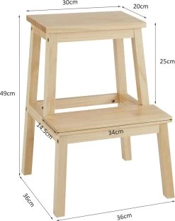 Houten Opstapje - Krukje Met 2 Niveaus - Bruin -Kruideniers Winkel 952x1200 2