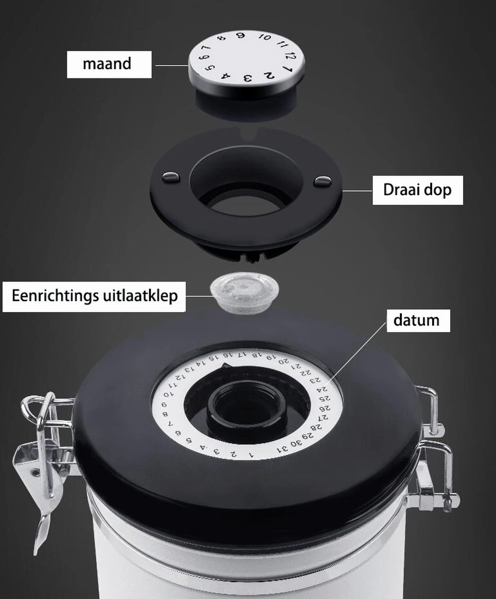 Koffiebonen Opbergbus- Koffiebonen Bewaren - Nieuw Voedsel Bewaren - Kitchen Merchandise - Vooraadbus - Bewaardozen - Kitchen Merchandise - 1.8L Vooraadpot - Voorraadpotten - Gebroken Wit Kleur - Opslagtank Voor Gedroogd Fruit- Opslag Van Koffiebonen 8 Koffiebonen Opbergbus- Koffiebonen Bewaren - Nieuw Voedsel Bewaren - Kitchen Merchandise - Vooraadbus - Bewaardozen - Kitchen Merchandise - 1.8L Vooraadpot - Voorraadpotten - Gebroken Wit Kleur - Opslagtank Voor Gedroogd Fruit- Opslag Van Koffiebonen - Afbeelding 6