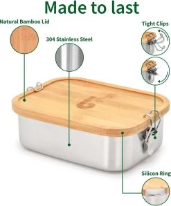 Bamboe Lunch Box 1400 Ml | Broodbox | Ecologisch | Roestvrijstalen Lunchbox | Bentobox No Leak | Smaakloos | Bamboe Grote Broodtrommel | Lunchbox Volwassenen | Lunchbox RVS Bamboe | Bambaw 18 Bamboe Lunch Box 1400 Ml | Broodbox | Ecologisch | Roestvrijstalen Lunchbox | Bentobox No Leak | Smaakloos | Bamboe Grote Broodtrommel | Lunchbox Volwassenen | Lunchbox RVS Bamboe | Bambaw -Kruideniers Winkel 996x1200 5